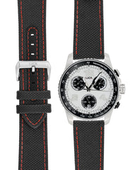 Luca Apex Panda chronograph with black and red hybrid band