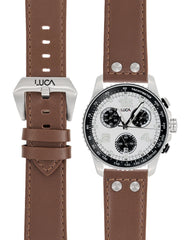 Luca Apex Panda chronograph with dark leather band