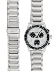 Luca Apex Panda chronograph with stainless steel band