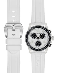 Luca Apex Panda chronograph with white rubber band